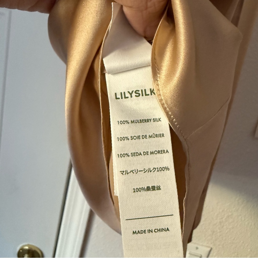 Sleeveless Satin Mock-Neck Blouse — Cream - Picture 6 of 7